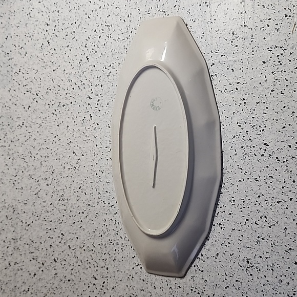 German Porcelain Oval Dish/Plate Purple with Flowers - Picture 4 of 5